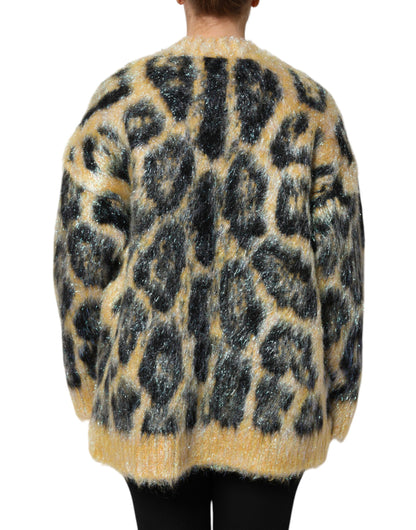 Pull Dolce & Gabbana femme léopard en mohair multicolore – TSH90442
