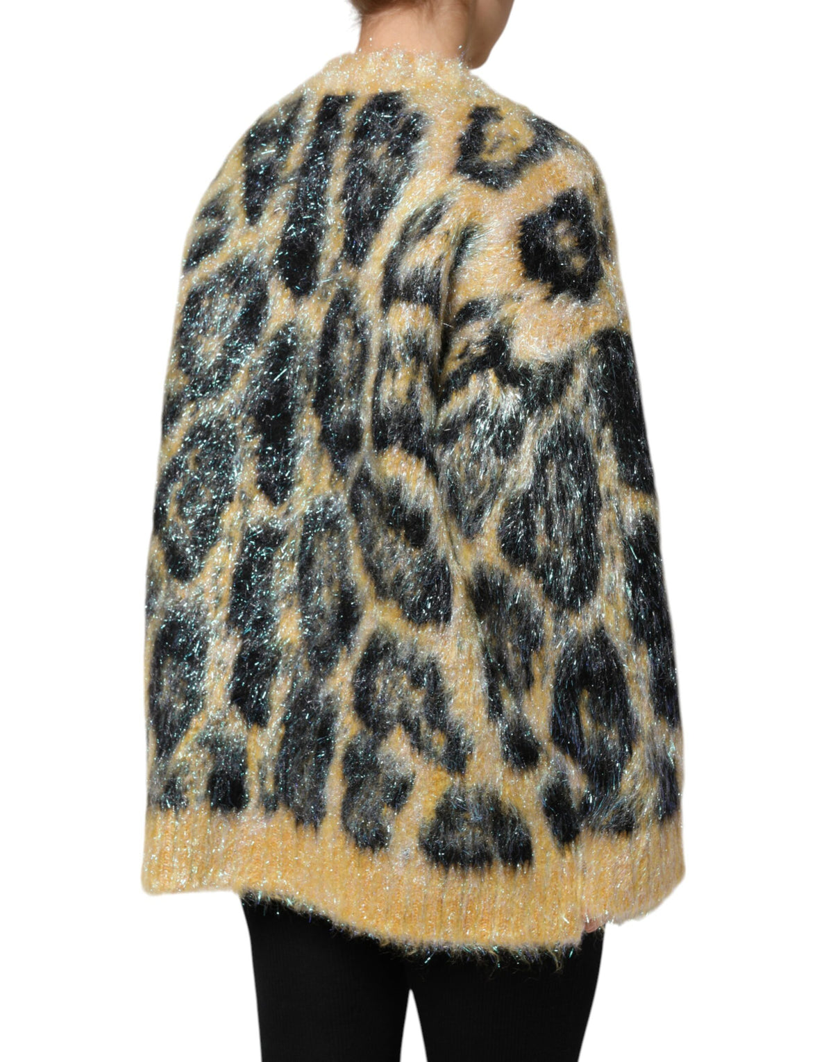Pull Dolce & Gabbana femme léopard en mohair multicolore – TSH90442