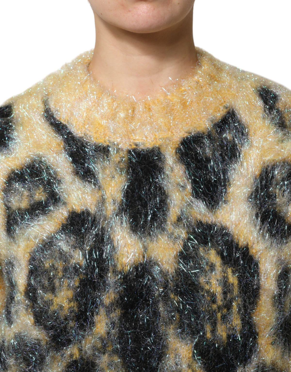 Pull Dolce & Gabbana femme léopard en mohair multicolore – TSH90442