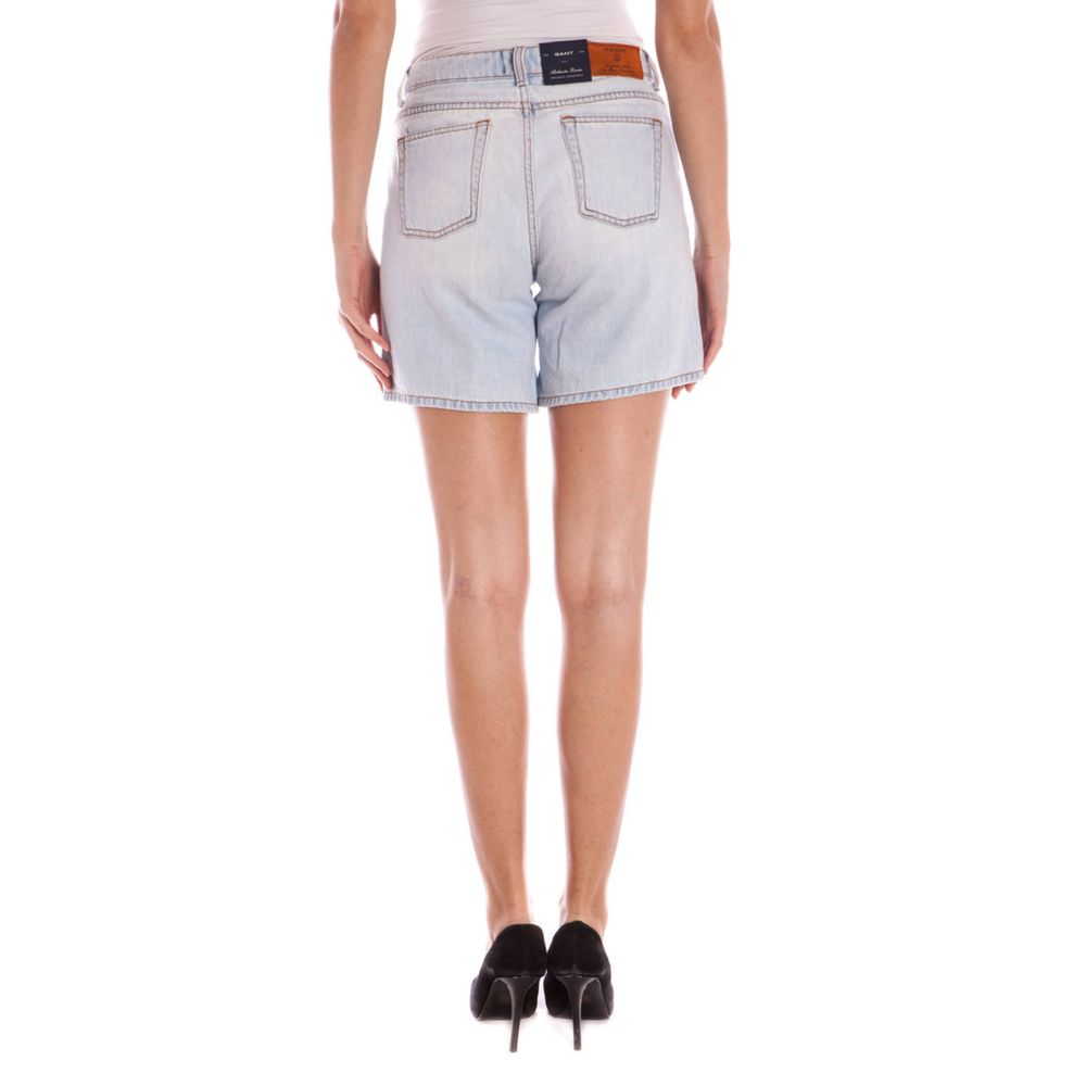 Lichtblauwe katoenen denim short van Gant voor dames – GA-2946