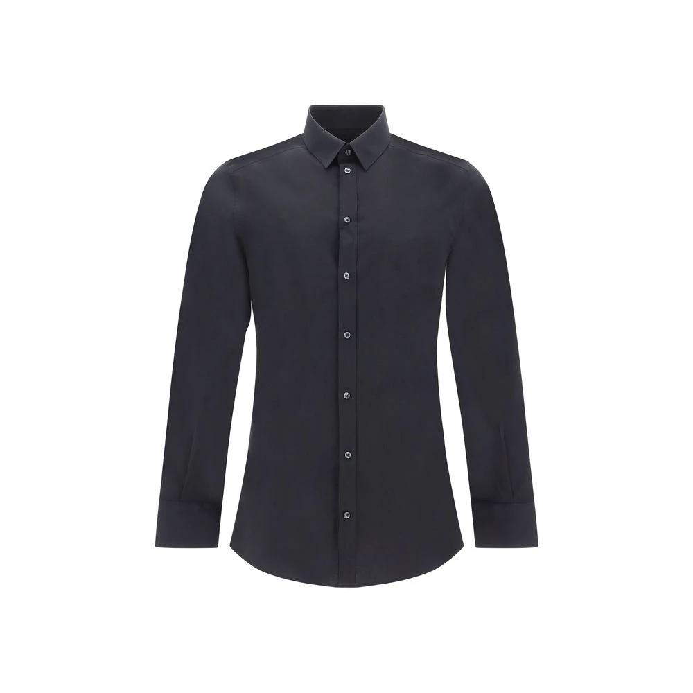 Dolce & Gabbana Black Elastane Dress Shirt by Dolce & Gabbana