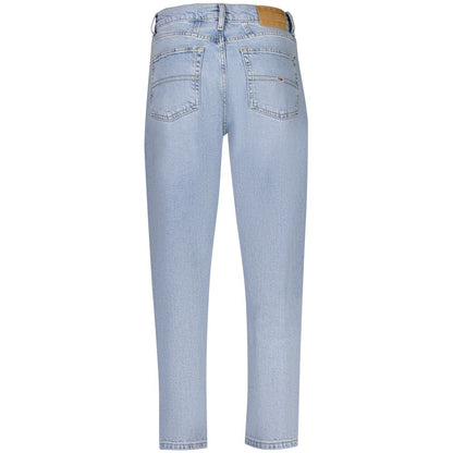 Mom jean Tommy Hilfiger femme taille haute en coton bleu clair – TO-38456