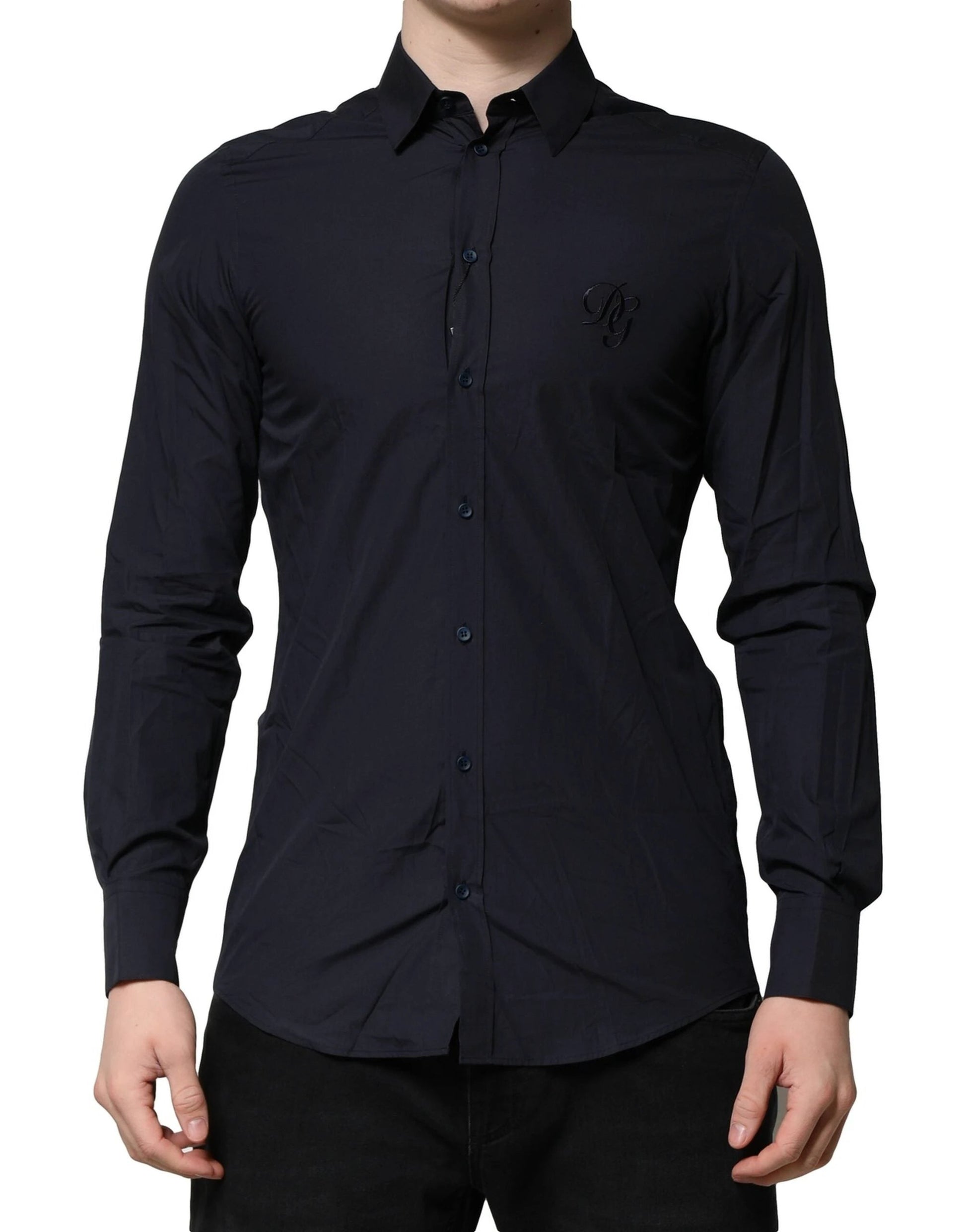 Dolce & Gabbana Dark Blue MARTINI Cotton Dress Formal Shirt by Dolce & Gabbana
