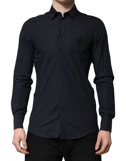Dolce & Gabbana Dark Blue MARTINI Cotton Dress Formal Shirt by Dolce & Gabbana