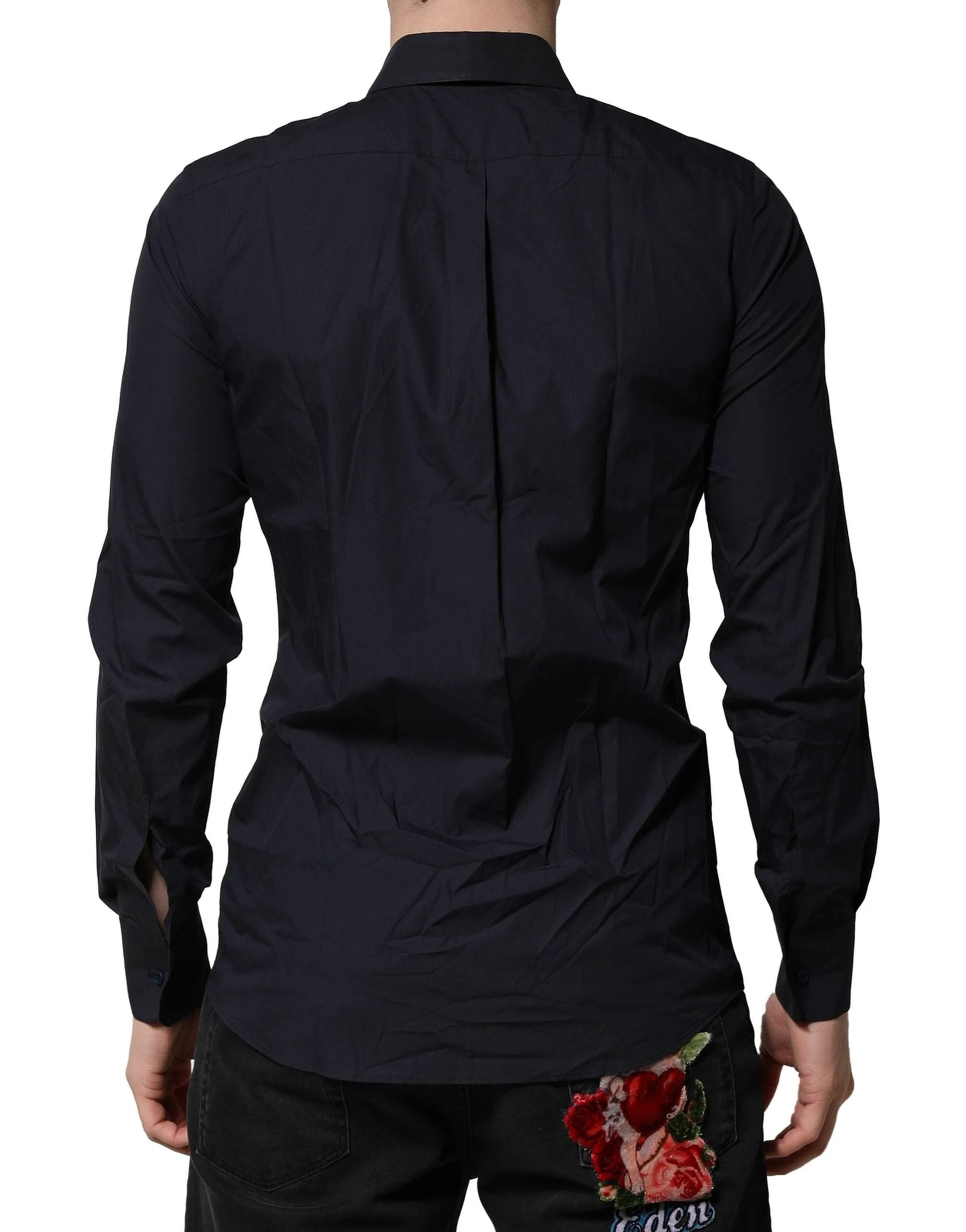 Dolce & Gabbana Dark Blue MARTINI Cotton Dress Formal Shirt by Dolce & Gabbana