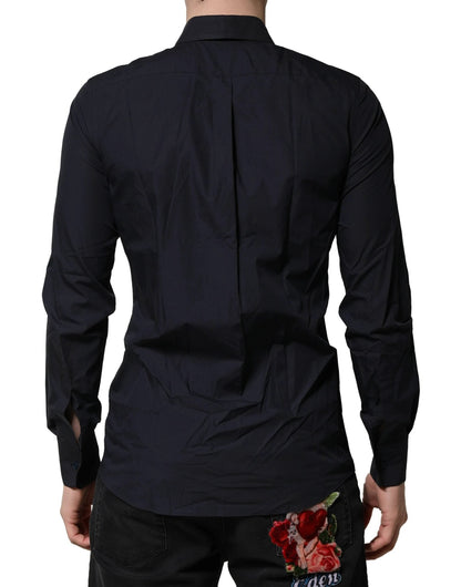 Dolce & Gabbana Dark Blue MARTINI Cotton Dress Formal Shirt by Dolce & Gabbana