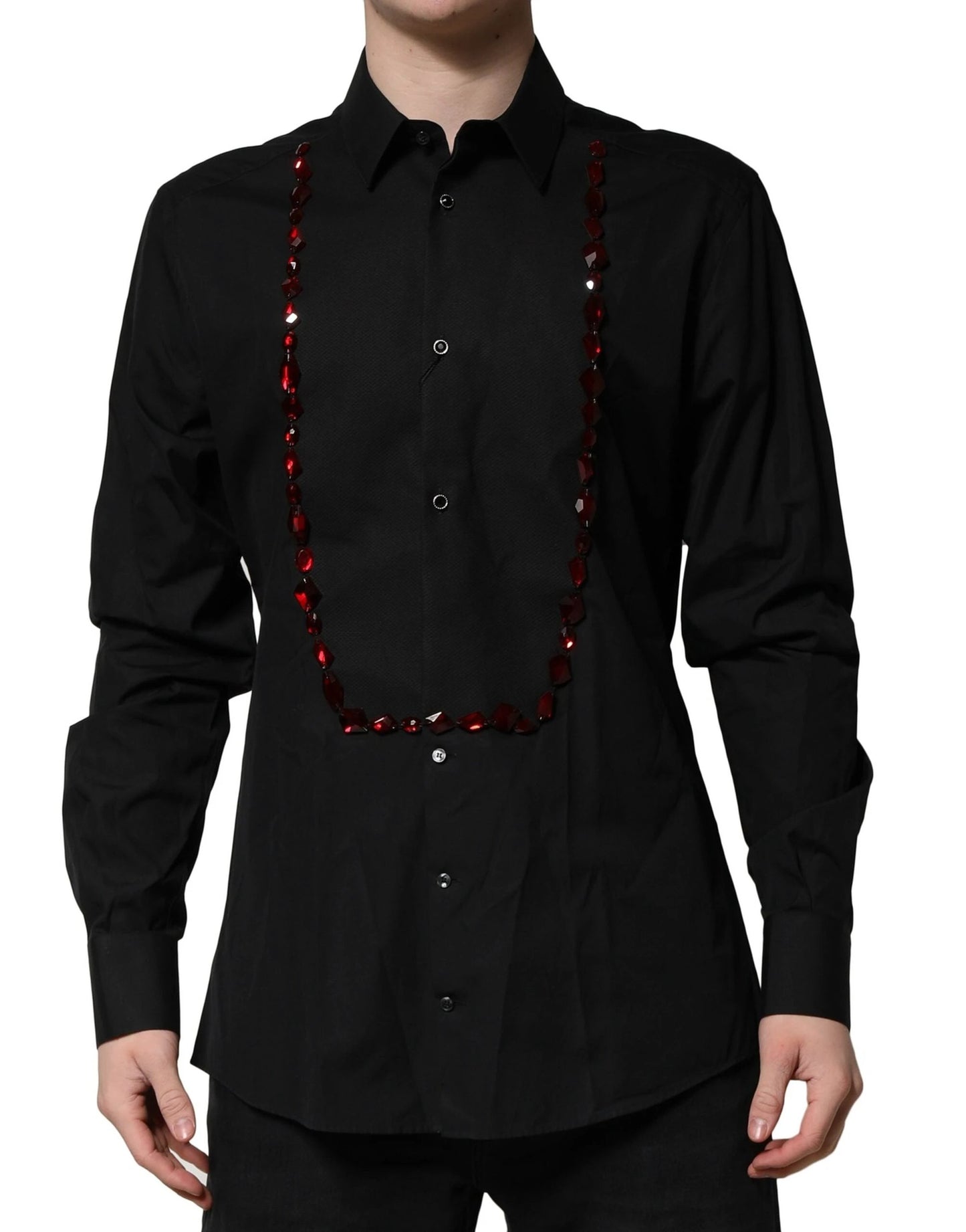 Dolce & Gabbana Black Crystal GOLD Formal Men Dress Shirt by Dolce & Gabbana