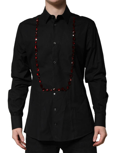 Dolce & Gabbana Black Crystal GOLD Formal Men Dress Shirt by Dolce & Gabbana