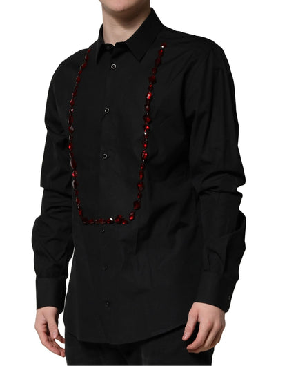 Dolce & Gabbana Black Crystal GOLD Formal Men Dress Shirt by Dolce & Gabbana