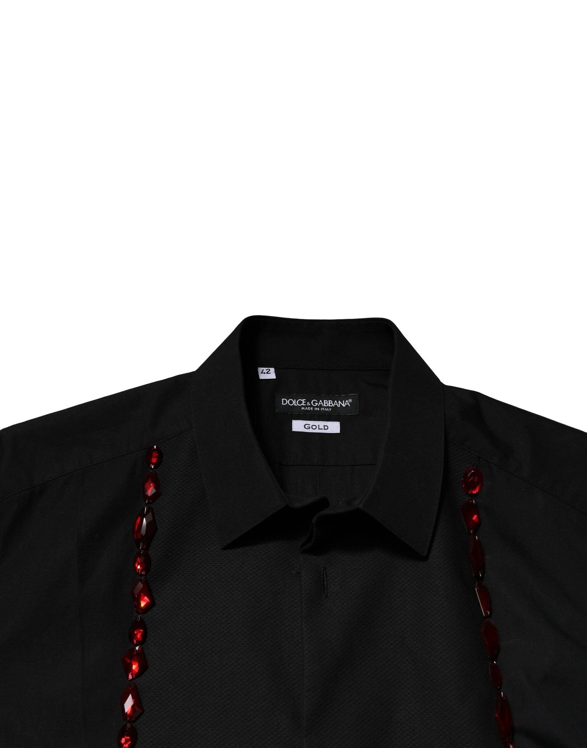 Dolce & Gabbana Black Crystal GOLD Formal Men Dress Shirt by Dolce & Gabbana