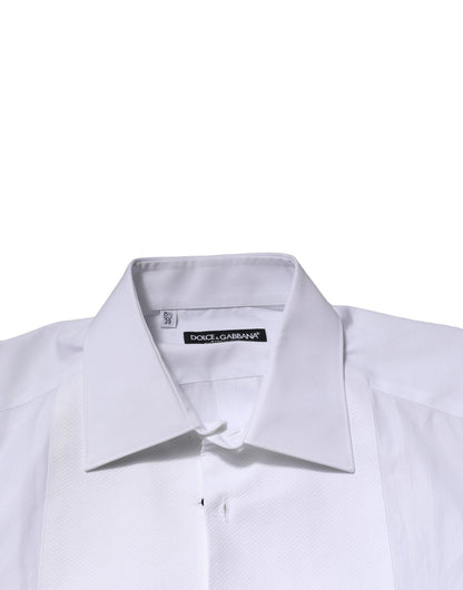 Dolce & Gabbana White GOLD Crown Cotton Dress Formal Shirt by Dolce & Gabbana