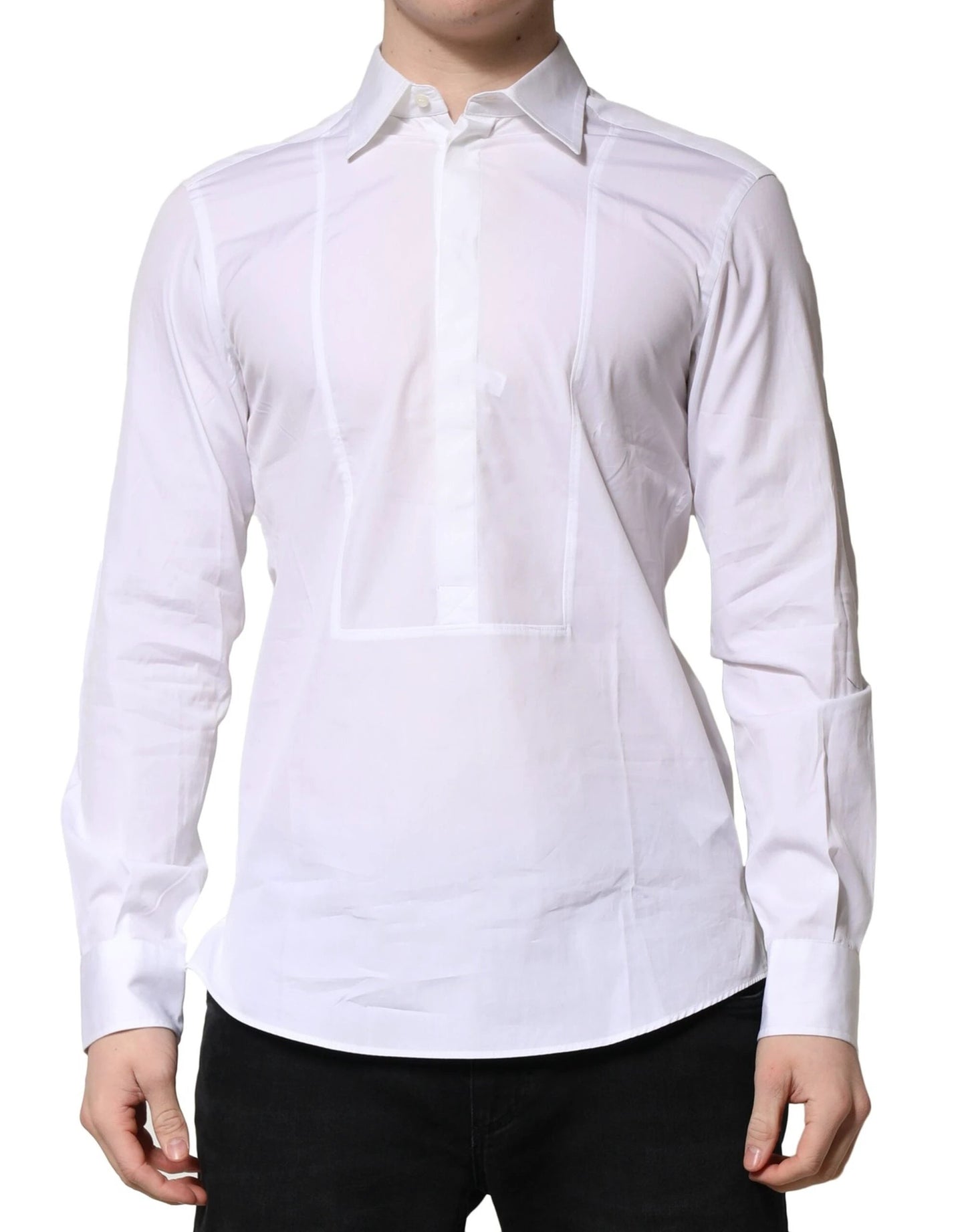 Dolce & Gabbana White Poplin Cotton Formal Men Dress Shirt by Dolce & Gabbana