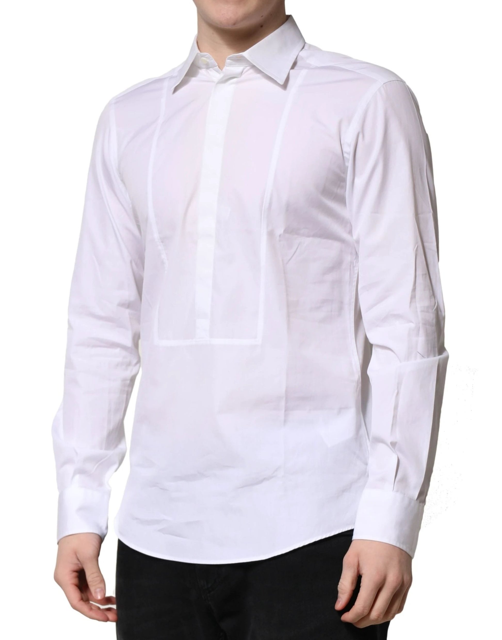 Dolce & Gabbana White Poplin Cotton Formal Men Dress Shirt by Dolce & Gabbana