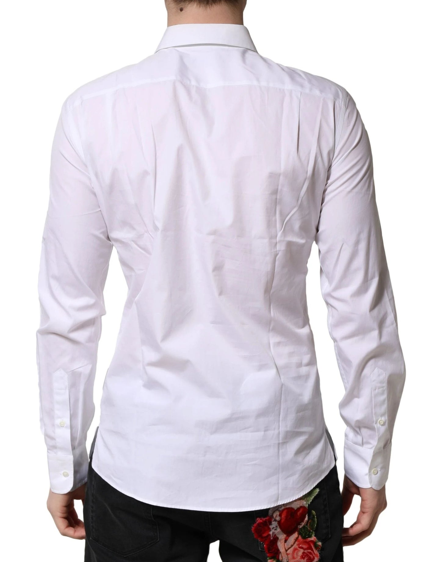 Dolce & Gabbana White Poplin Cotton Formal Men Dress Shirt by Dolce & Gabbana