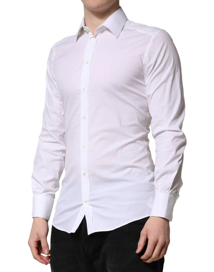 Dolce & Gabbana White GOLD Long Sleeves Men Dress Formal Shirt by Dolce & Gabbana