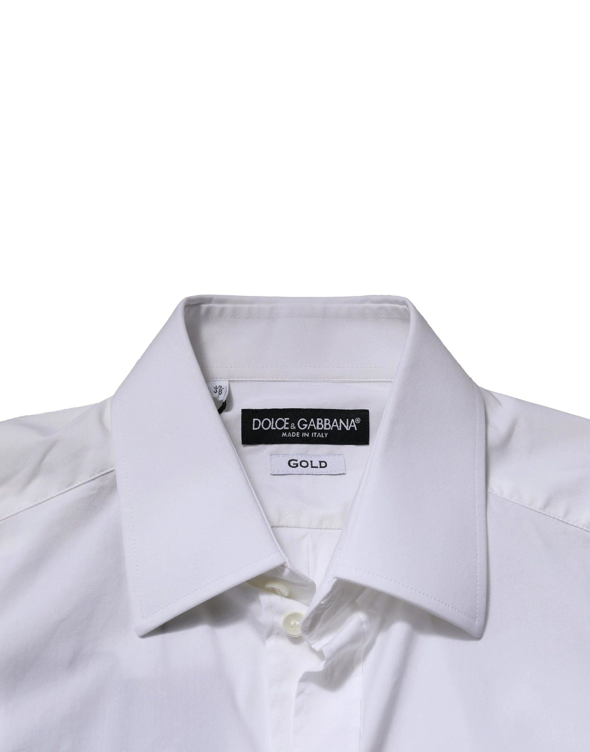 Dolce & Gabbana White GOLD Long Sleeves Men Dress Formal Shirt by Dolce & Gabbana
