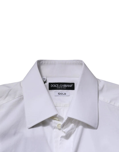 Dolce & Gabbana White GOLD Long Sleeves Men Dress Formal Shirt by Dolce & Gabbana