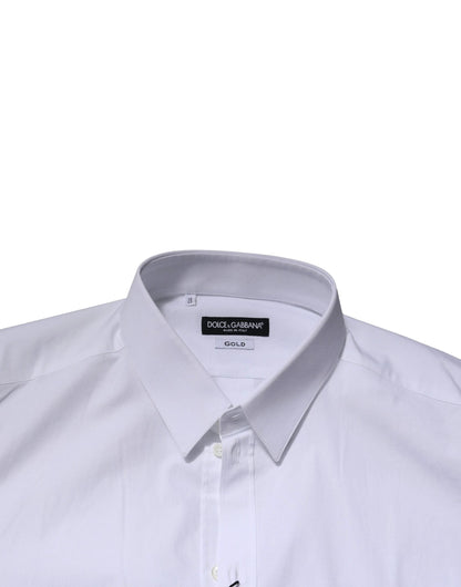 Dolce & Gabbana White GOLD Long Sleeves Dress Formal Shirt by Dolce & Gabbana