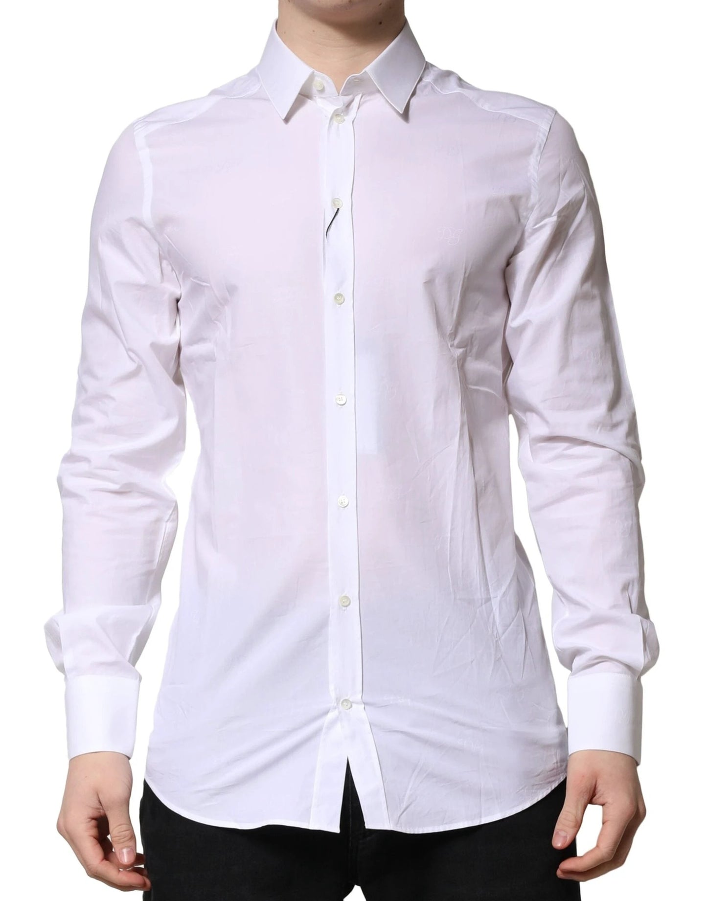 Dolce & Gabbana White GOLD Long Sleeves Dress Formal Shirt by Dolce & Gabbana