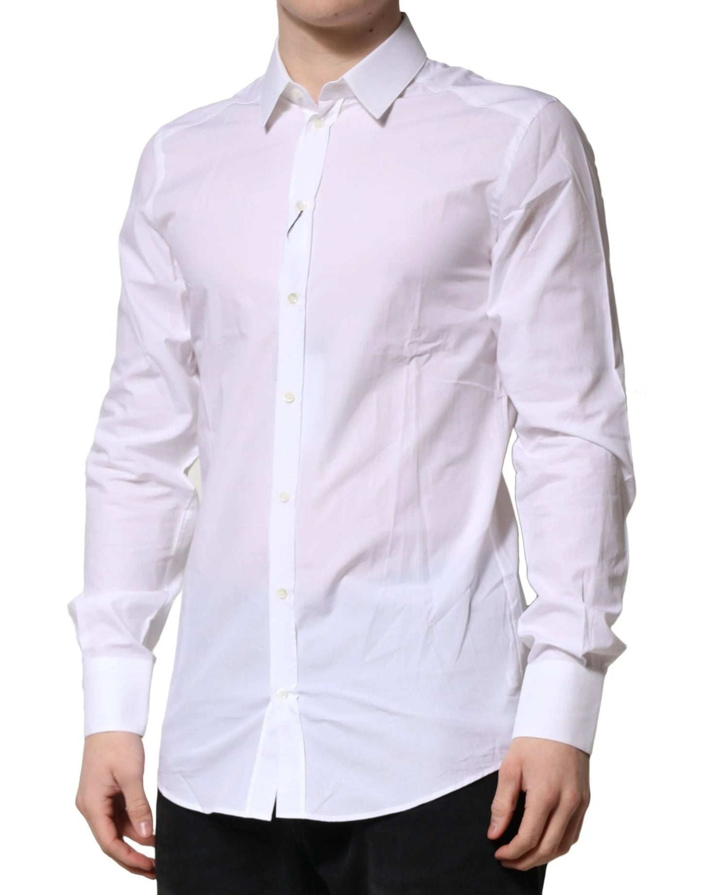 Dolce & Gabbana White GOLD Long Sleeves Dress Formal Shirt by Dolce & Gabbana
