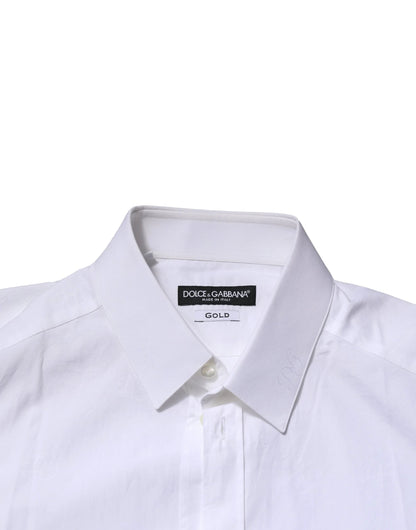 Dolce & Gabbana White GOLD Long Sleeves Dress Formal Shirt by Dolce & Gabbana