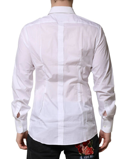 Dolce & Gabbana White Cotton Long Sleeves GOLD Formal Shirt by Dolce & Gabbana