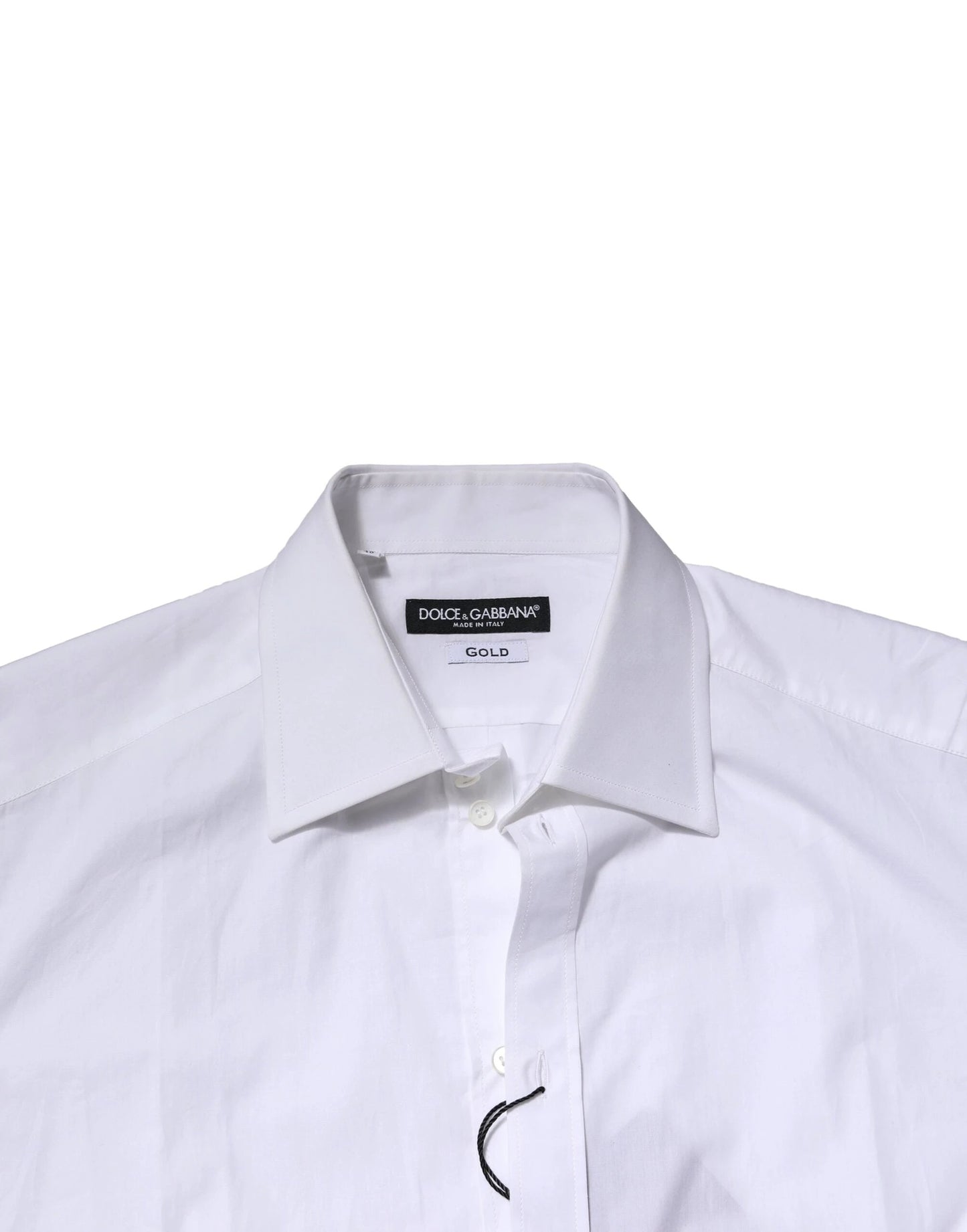 Dolce & Gabbana White Cotton GOLD Long Sleeves Formal Shirt by Dolce & Gabbana