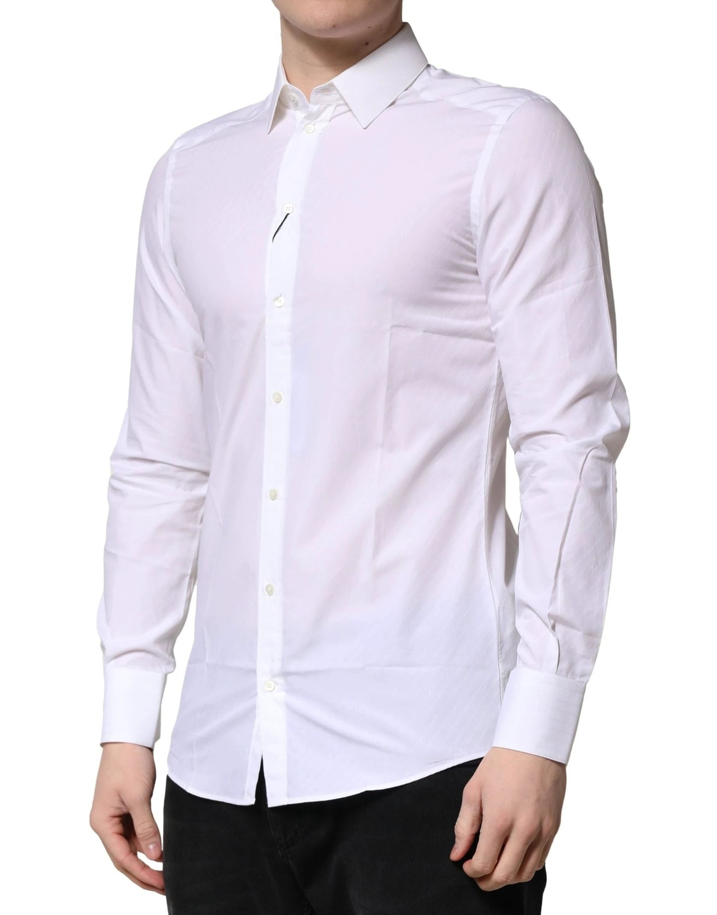 Dolce & Gabbana White MARTINI Long Sleeves Dress Formal Shirt by Dolce & Gabbana