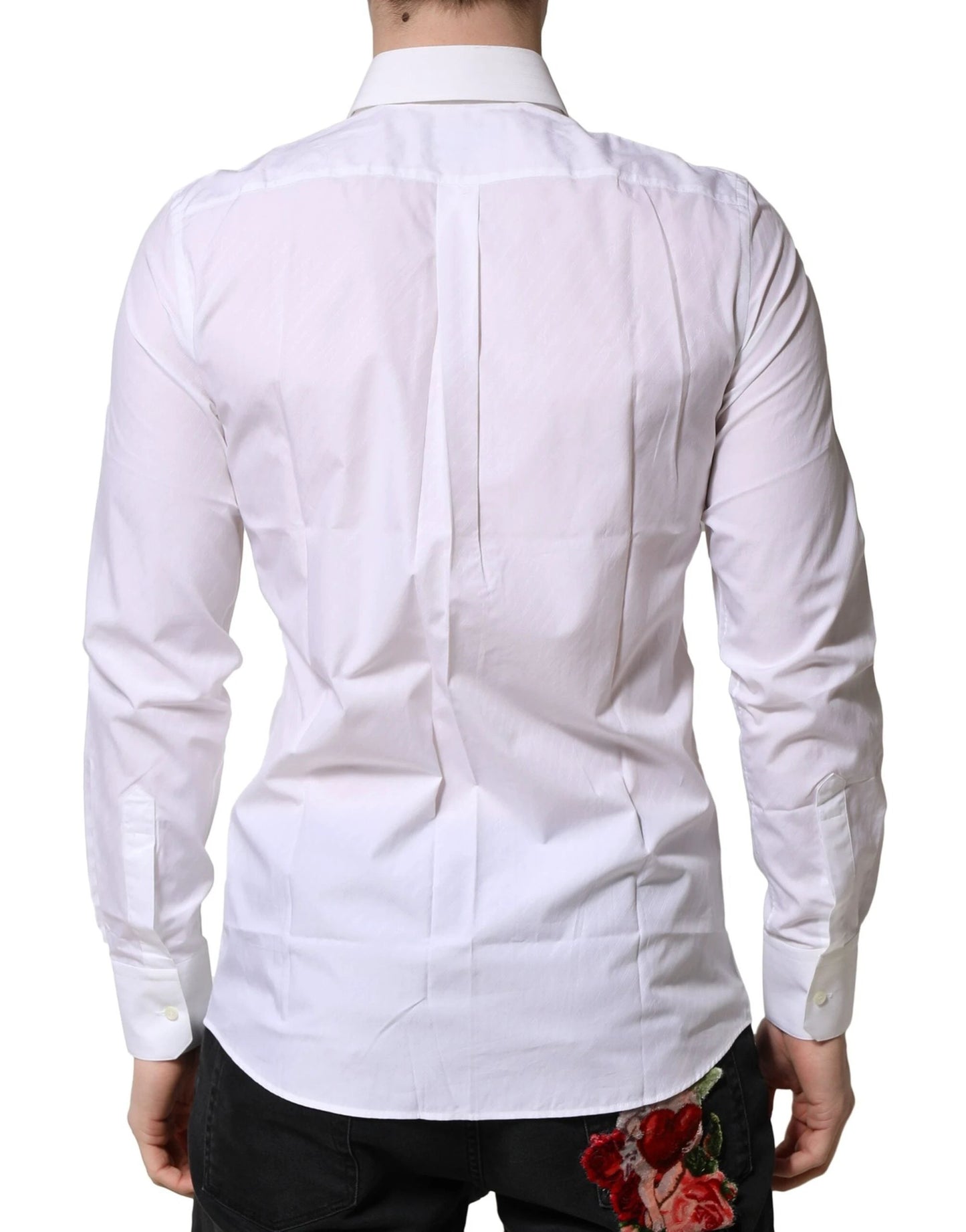 Dolce & Gabbana White MARTINI Long Sleeves Dress Formal Shirt by Dolce & Gabbana