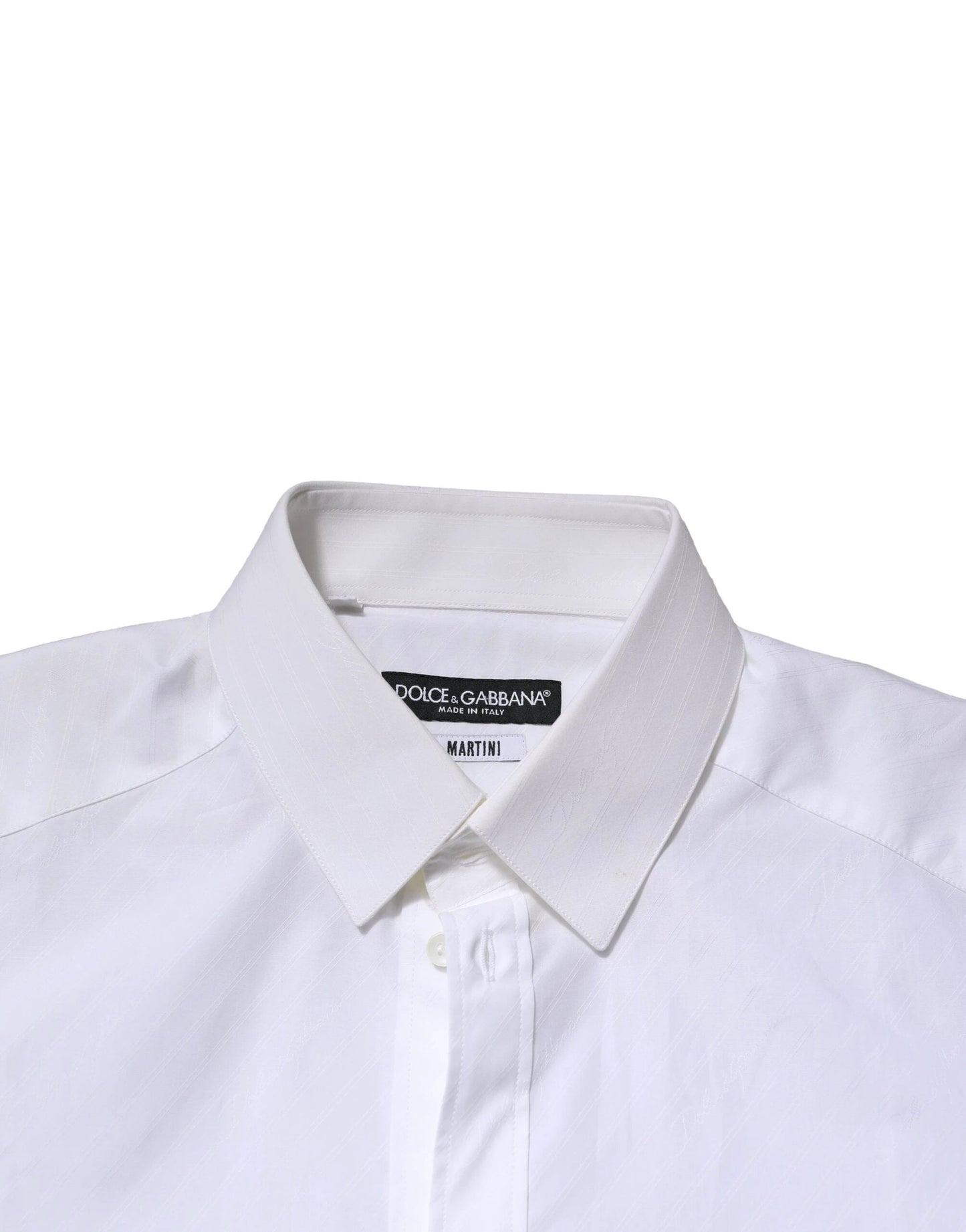 Dolce & Gabbana White MARTINI Long Sleeves Dress Formal Shirt by Dolce & Gabbana
