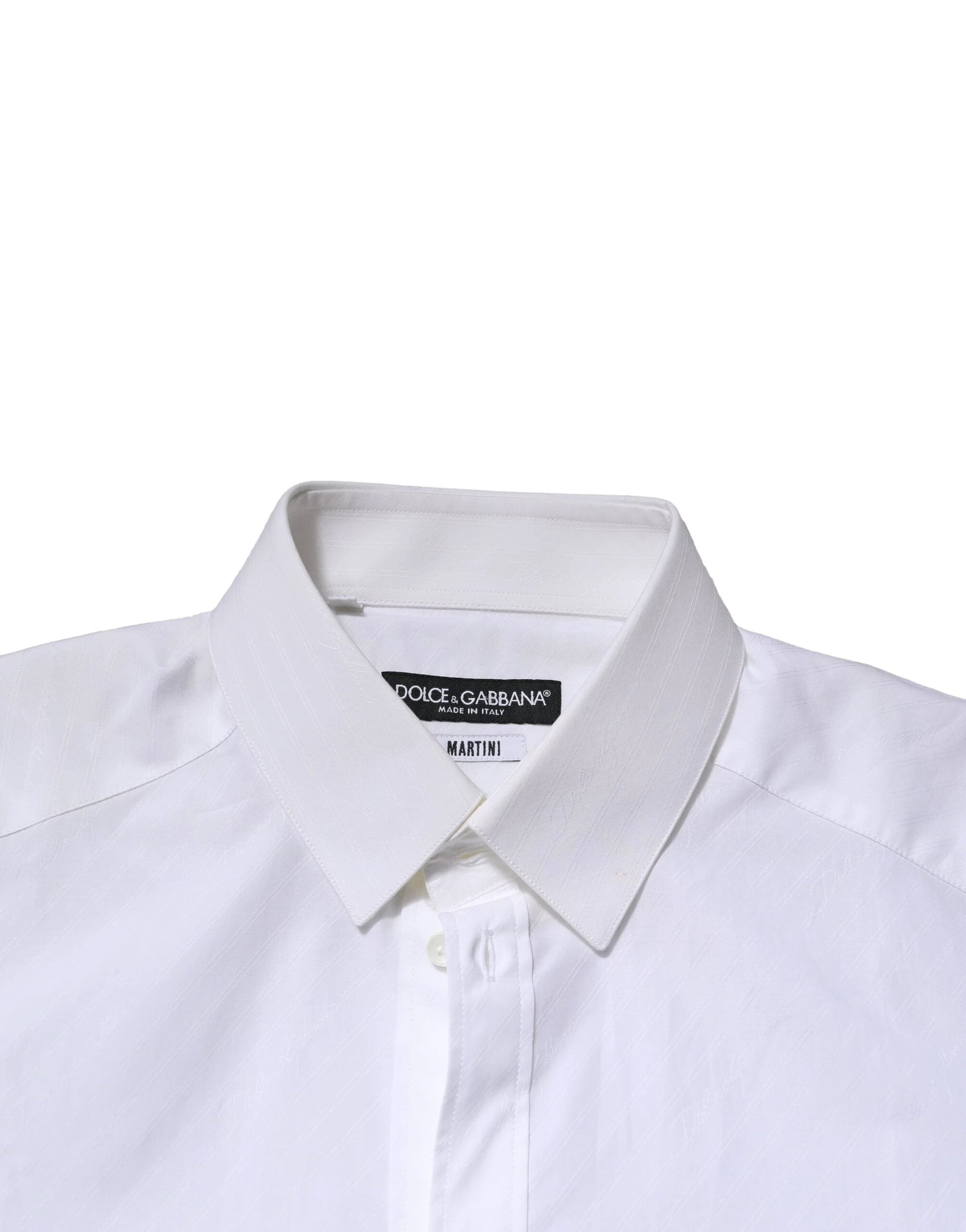 Dolce & Gabbana White MARTINI Long Sleeves Dress Formal Shirt by Dolce & Gabbana