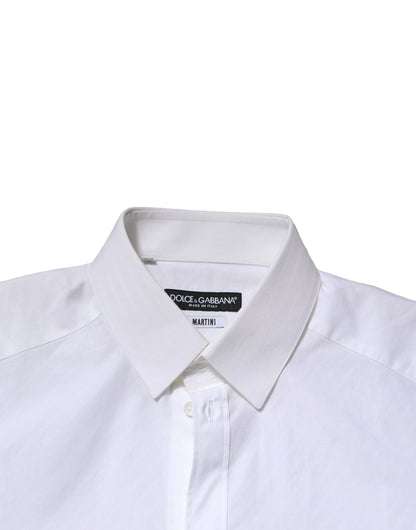 Dolce & Gabbana White MARTINI Long Sleeves Dress Formal Shirt by Dolce & Gabbana