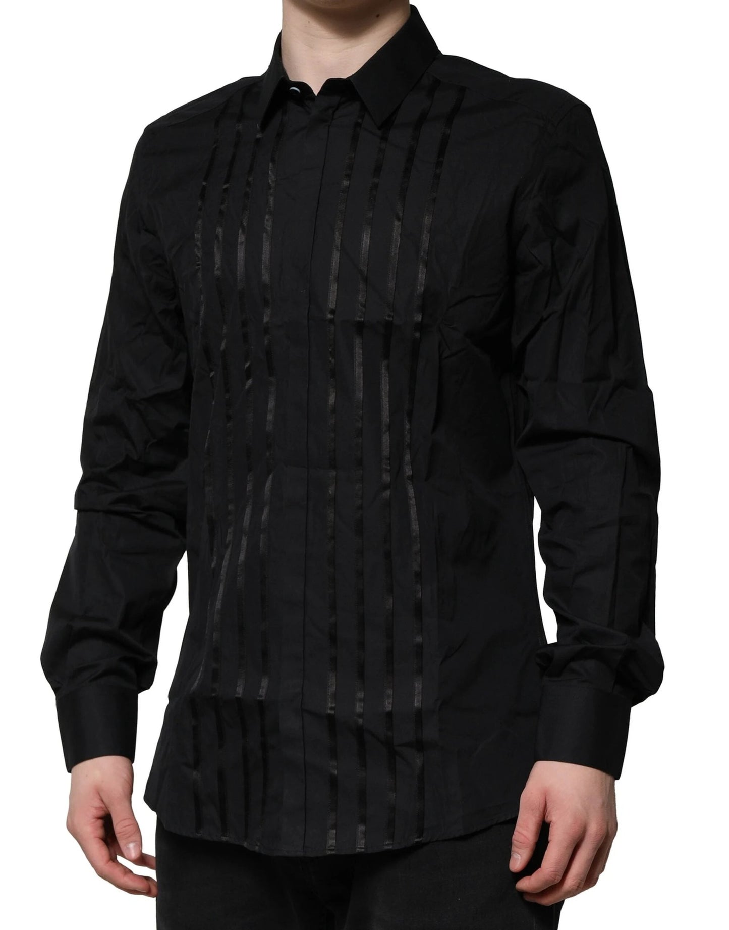 Dolce & Gabbana Black Cotton GOLD Mens Dress Formal Shirt by Dolce & Gabbana