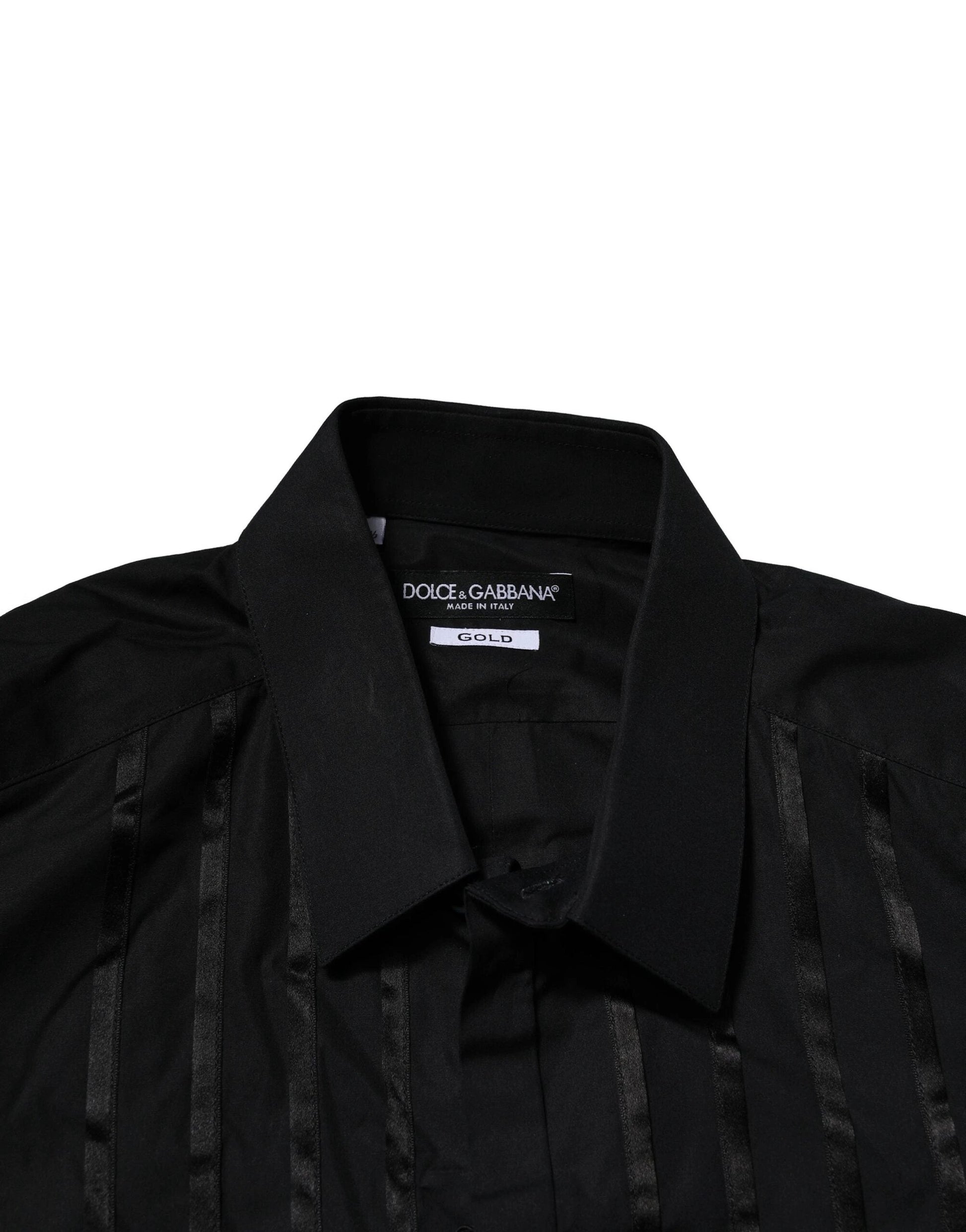 Dolce & Gabbana Black Cotton GOLD Mens Dress Formal Shirt by Dolce & Gabbana