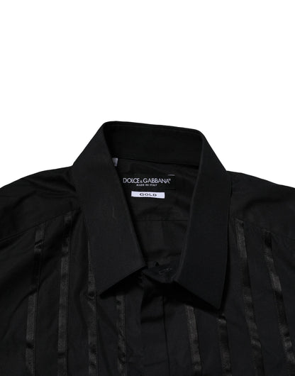 Dolce & Gabbana Black Cotton GOLD Mens Dress Formal Shirt by Dolce & Gabbana