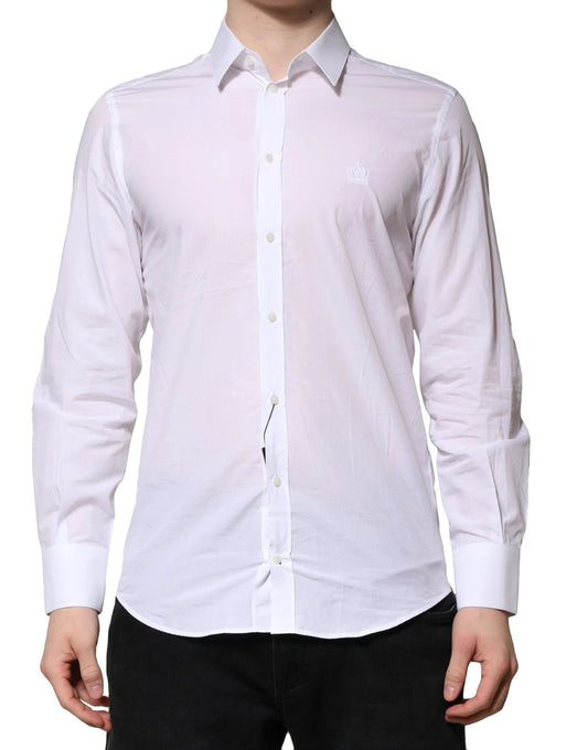 Dolce & Gabbana White MARTINI Long Sleeves Men Formal Shirt by Dolce & Gabbana