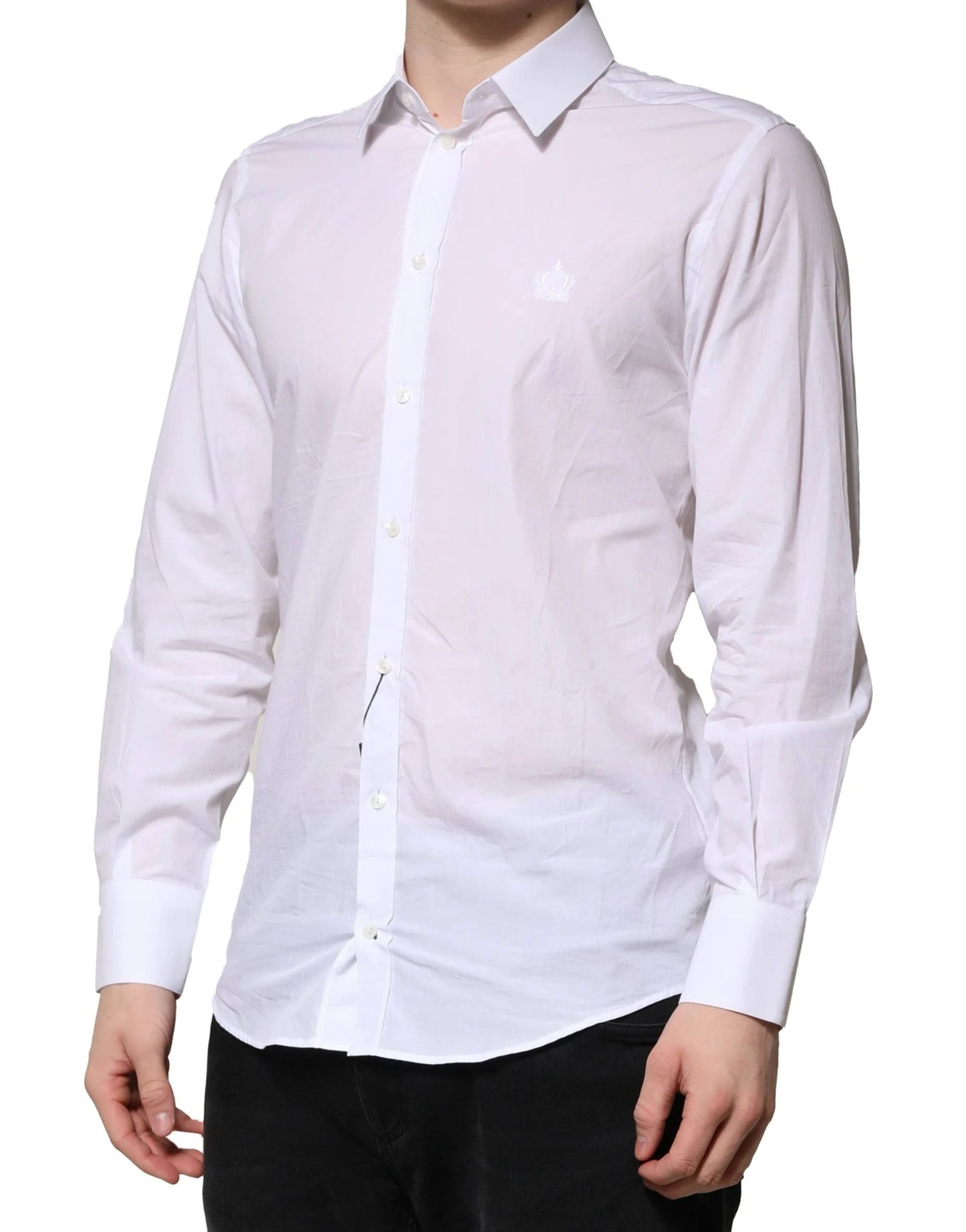 Dolce & Gabbana White MARTINI Long Sleeves Men Formal Shirt by Dolce & Gabbana