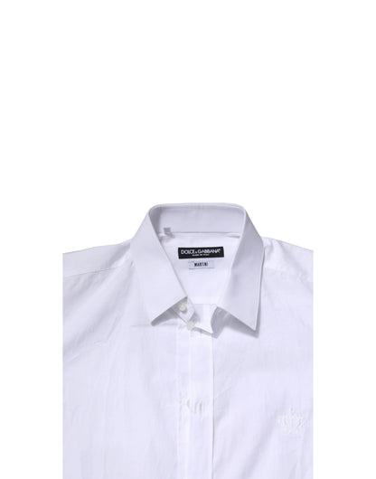 Dolce & Gabbana White MARTINI Long Sleeves Men Formal Shirt by Dolce & Gabbana