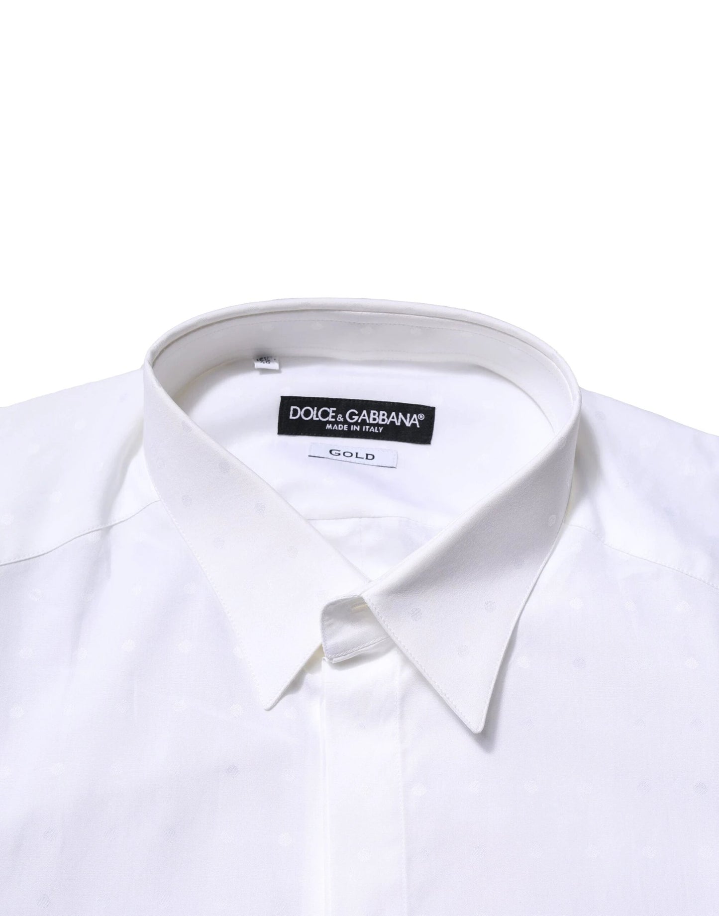 Dolce & Gabbana White Cotton GOLD Long Sleeves Formal Shirt by Dolce & Gabbana
