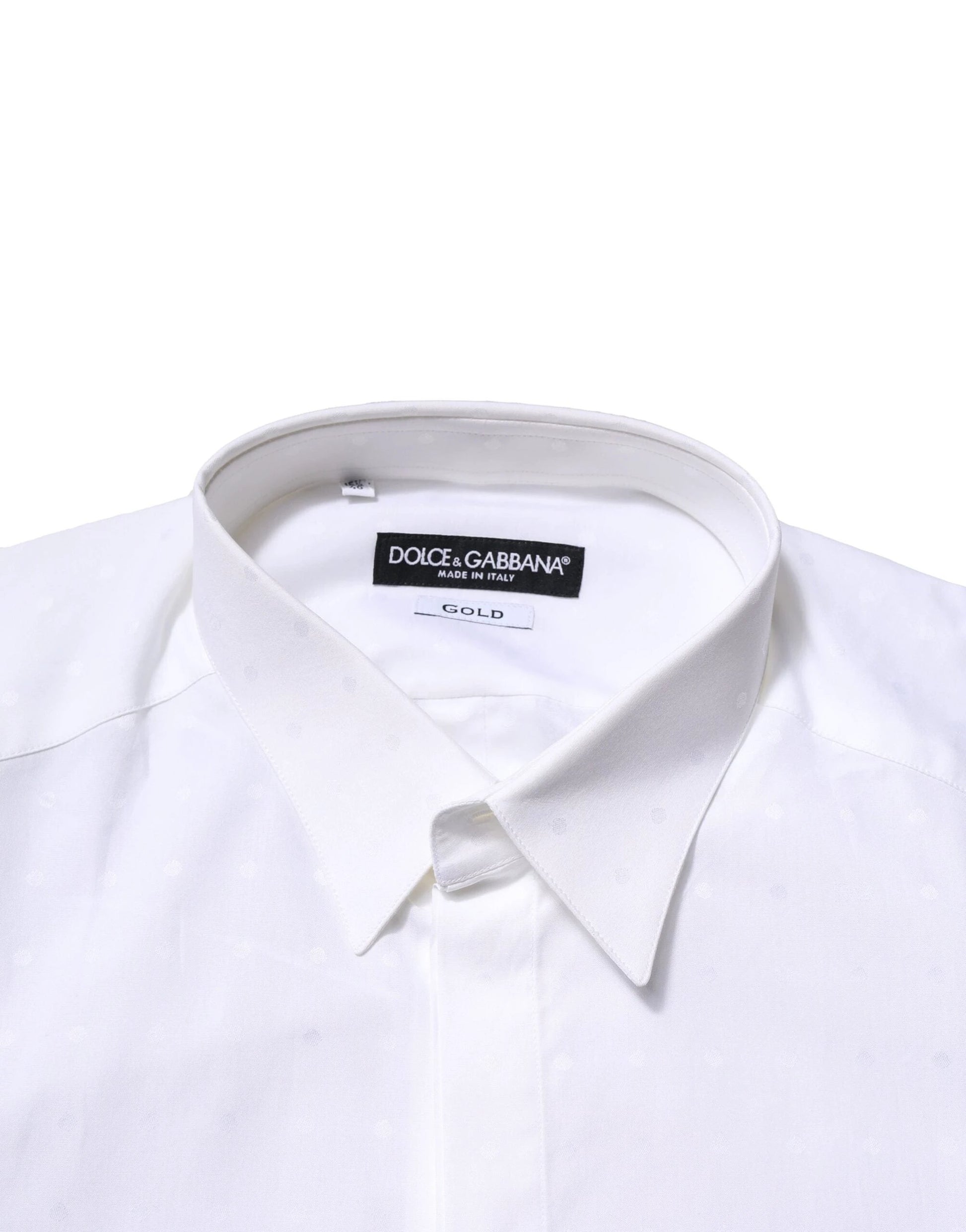 Dolce & Gabbana White Cotton GOLD Long Sleeves Formal Shirt by Dolce & Gabbana