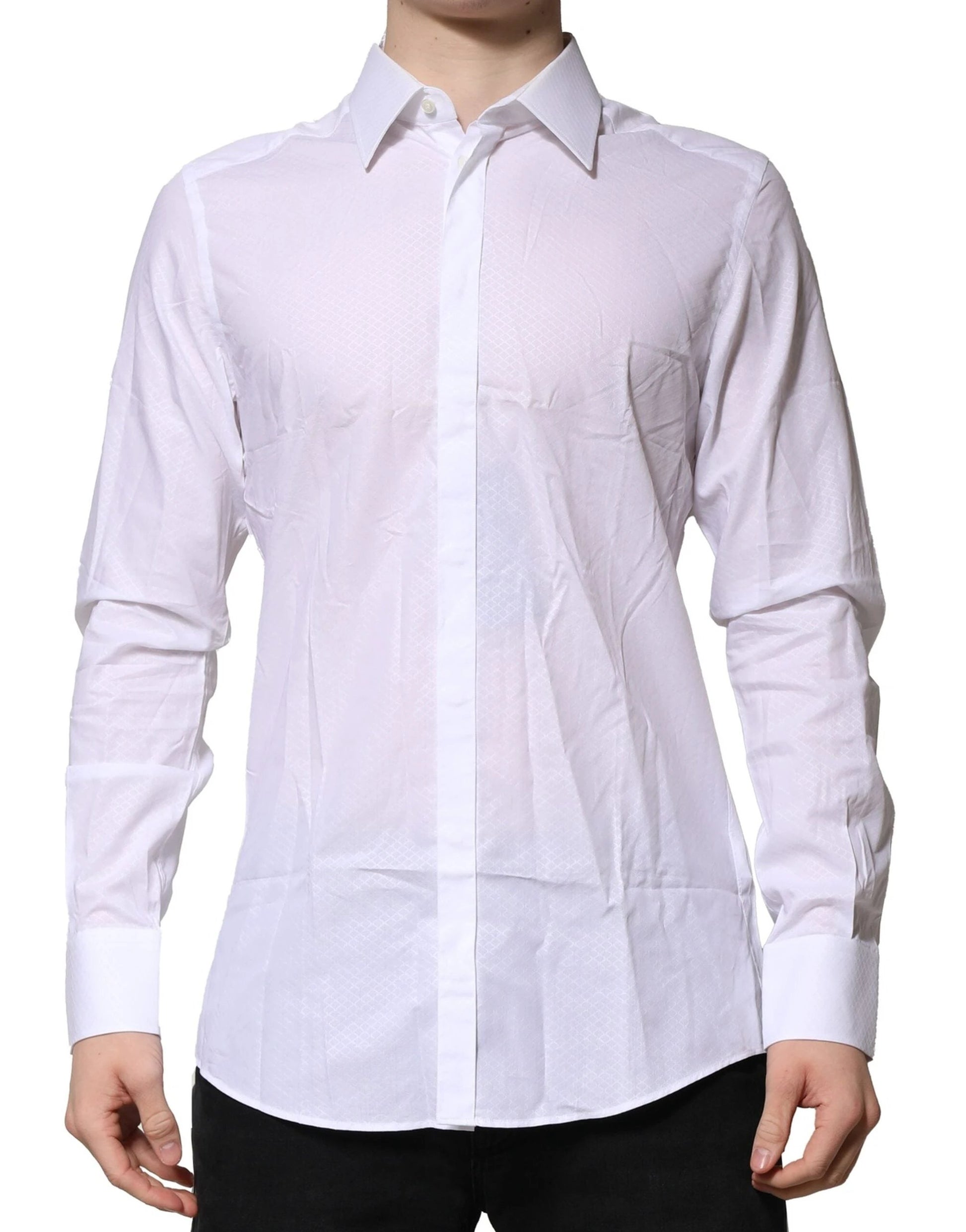 Dolce & Gabbana White MARTINI Long Sleeves Men Formal Shirt by Dolce & Gabbana