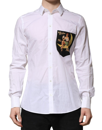 Chemise Dolce & Gabbana homme Martini slim en coton blanc – TSH906826