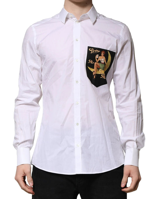 Dolce & Gabbana White MARTINI Long Sleeves Men Formal Shirt by Dolce & Gabbana