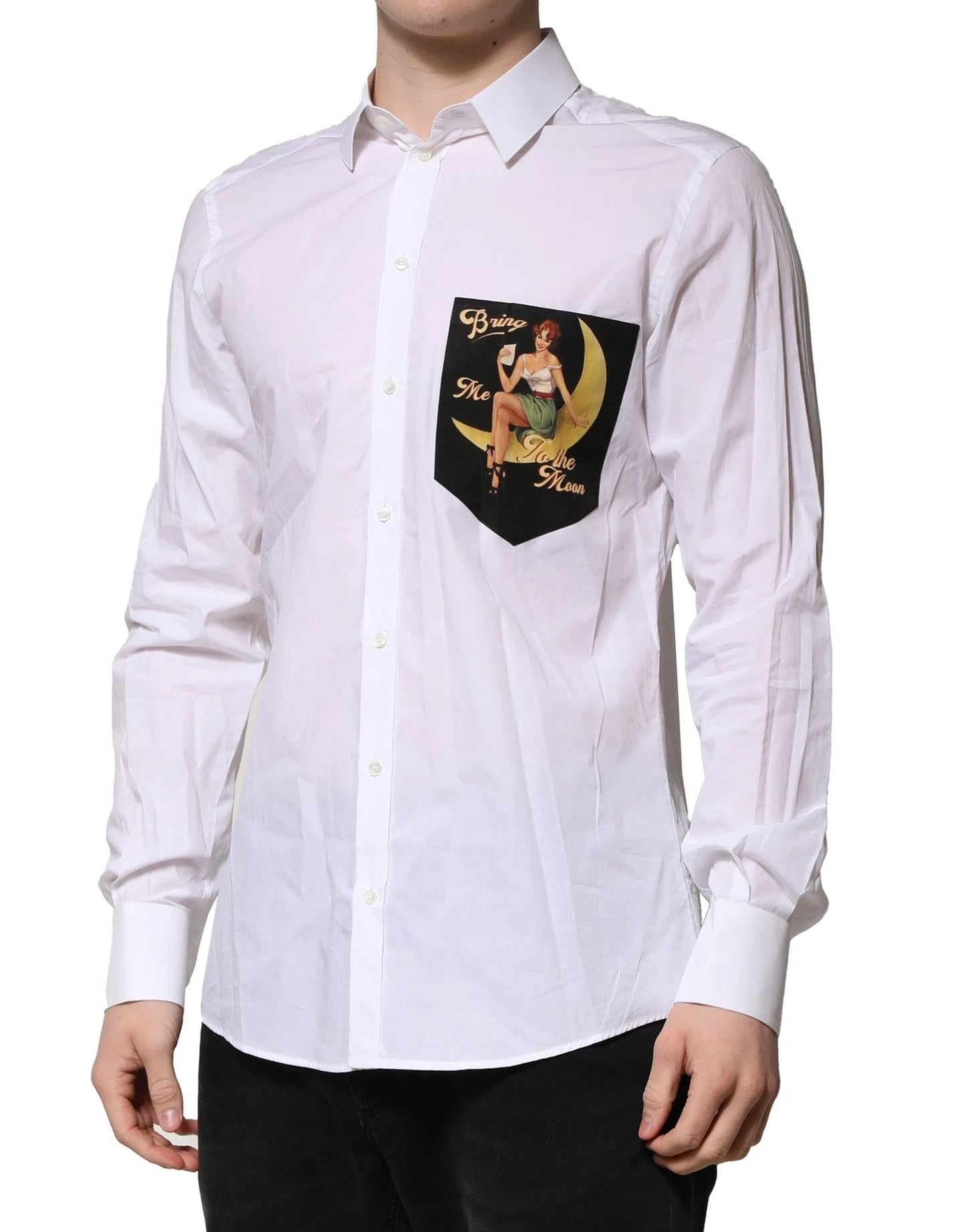 Dolce & Gabbana White MARTINI Long Sleeves Men Formal Shirt by Dolce & Gabbana