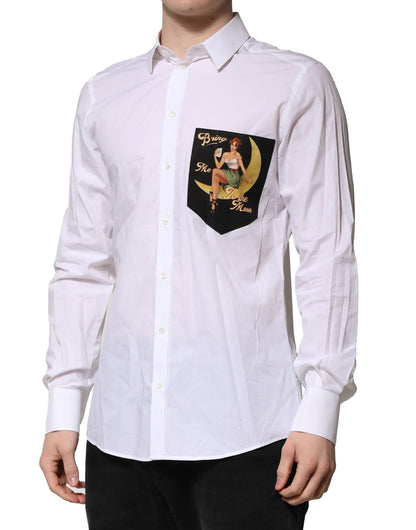 Chemise Dolce & Gabbana homme Martini slim en coton blanc – TSH906826