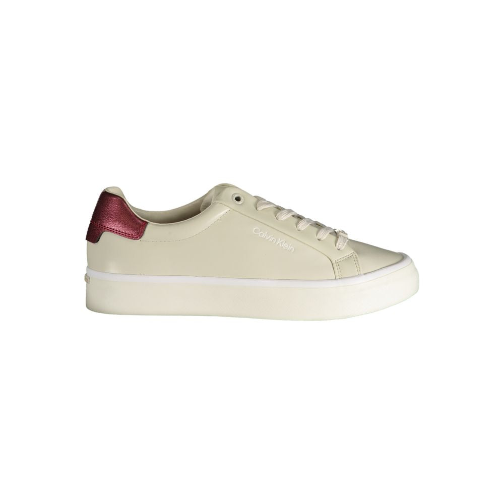 Baskets Calvin Klein femme en cuir beige – CA-31283