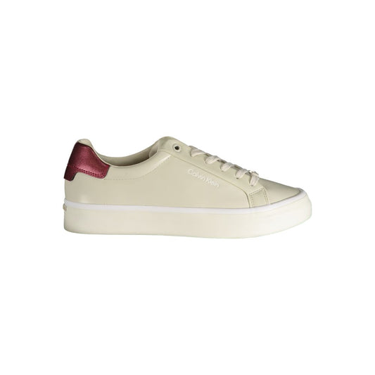 Baskets Calvin Klein femme en cuir beige – CA-31283