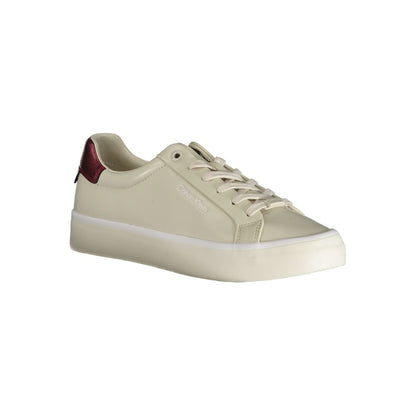 Baskets Calvin Klein femme en cuir beige – CA-31283