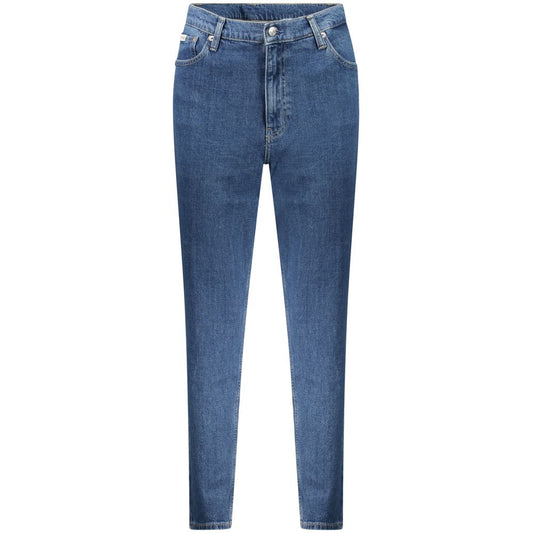Mom jean Calvin Klein femme en coton bleu – CA-34435
