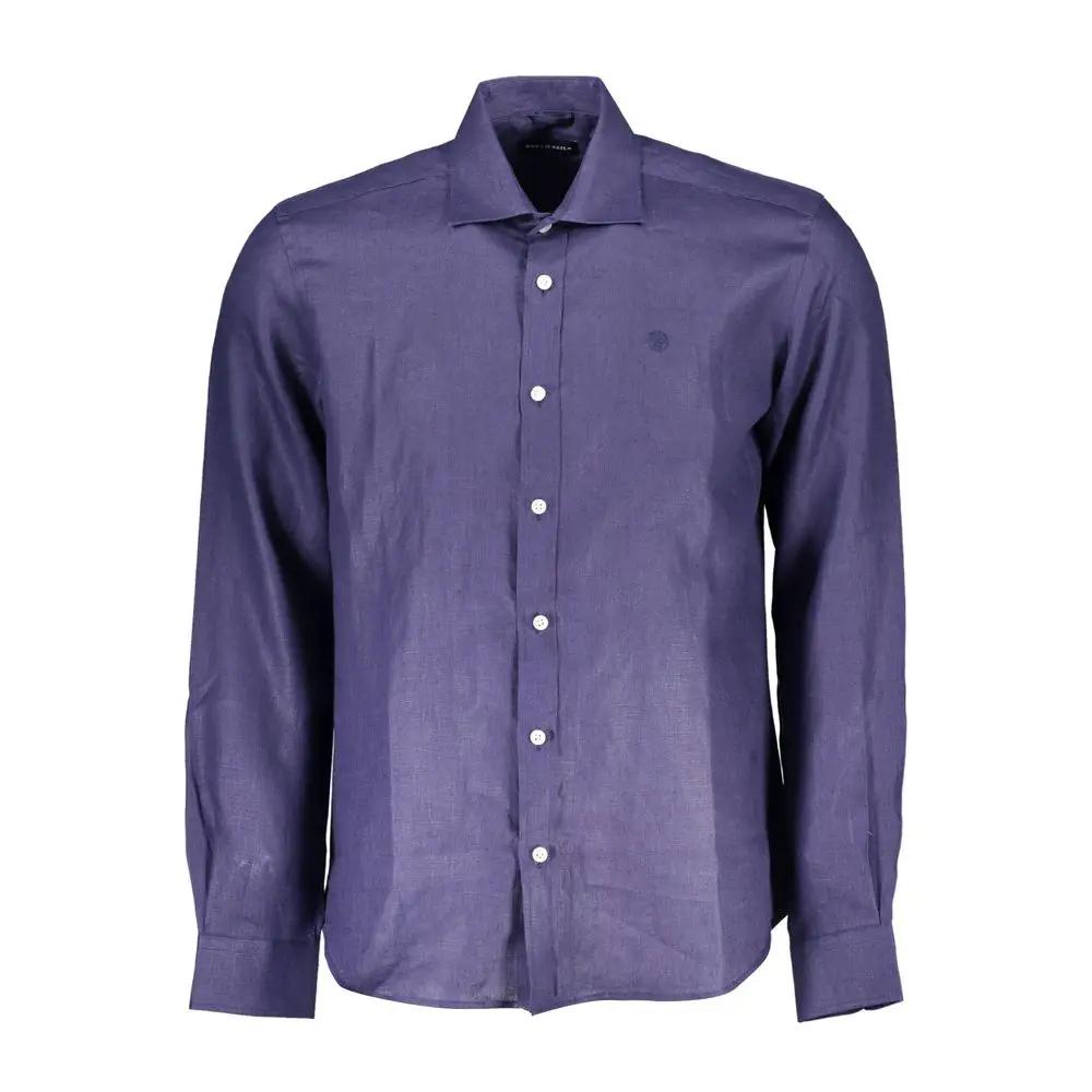 North Sails Blu Linen Men Shirt by North Sails